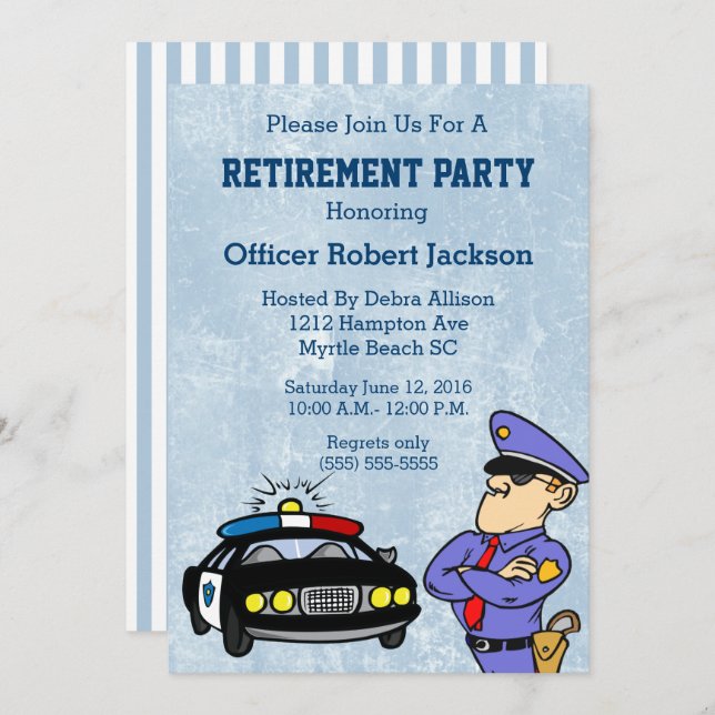 Police Officer Retirement Party  Invitation (Front/Back)