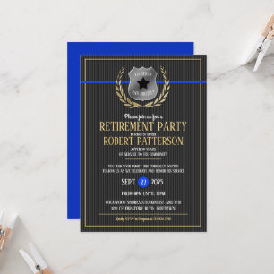 Police Officer Retirement Party Invitations