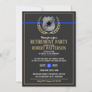 Police Officer Retirement Party Invitations