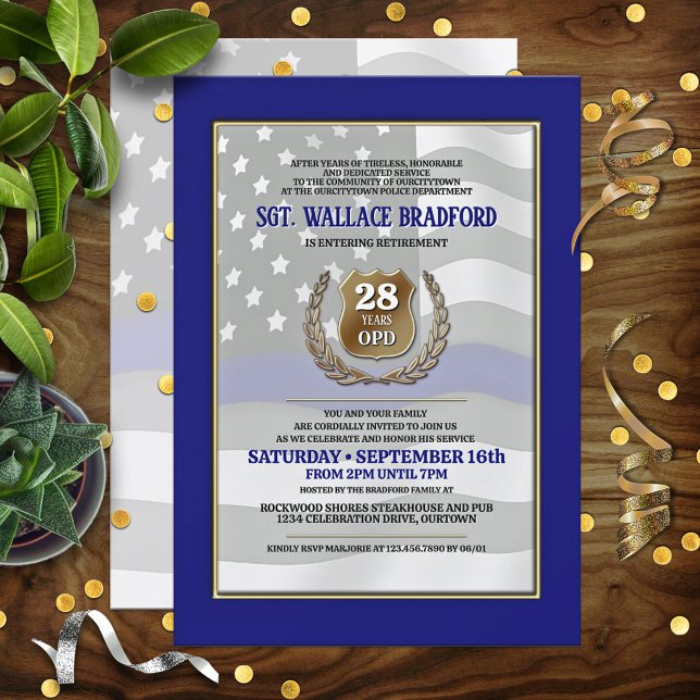 Police Officer Retirement Party Invitations (Creator Uploaded)