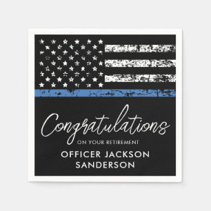 Police Officer Retirement Party Law Enforcement Napkin