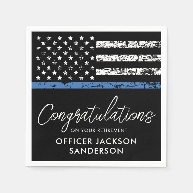 Police Officer Retirement Party Law Enforcement Napkin (Front)