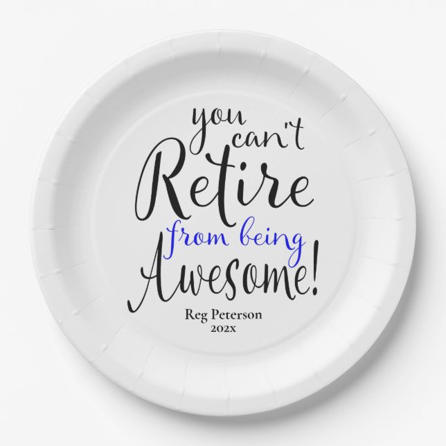 Police Officer Retirement Party Paper Plate (Front)
