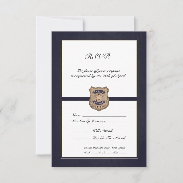 Police Officer Retirement RSVP Card (Front)