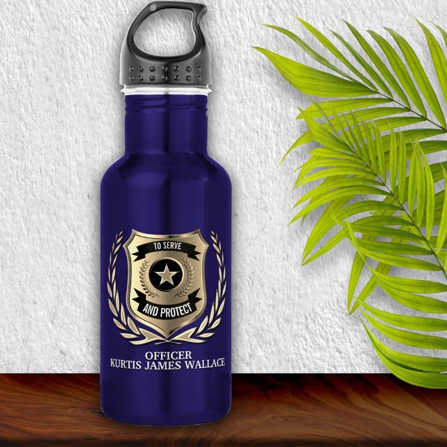 Police Officer Shield Personalised  532 Ml Water Bottle (Creator Uploaded)