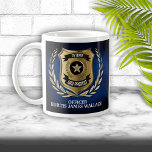 Police Officer Shield Personalised  Coffee Mug<br><div class="desc">Police officer's keepsake featuring a badge encased in a gold laurel wreath,  with personalisation. Perfect for birthdays,  promotions,  graduation or retirement.</div>