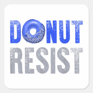 Police Officer Shirt Thin Blue Line Doughnut Resis Square Sticker