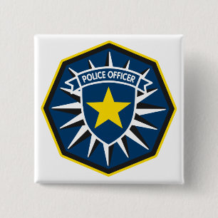 Police Officer Star 15 Cm Square Badge