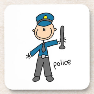 Police Officer Stick Figure Coaster
