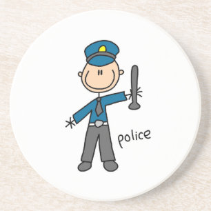 Police Officer Stick Figure Coaster