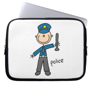 Police Officer Stick Figure Laptop Sleeve