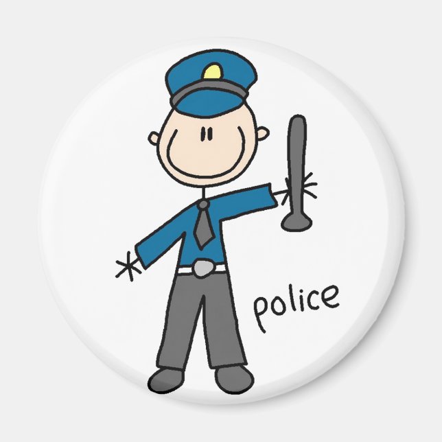 Police Officer Stick Figure Magnet (Front)