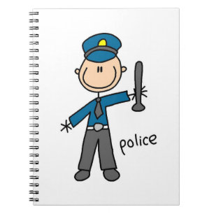 Police Officer Stick Figure Notebook