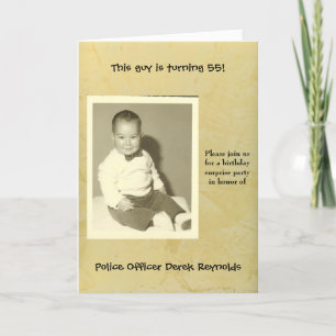 Police Officer Surprise Birthday Party Invitation
