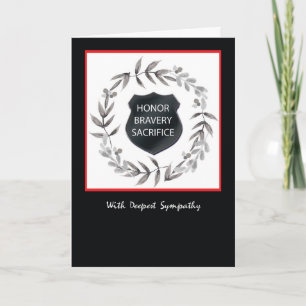 Police Officer Sympathy Black Wreath Card