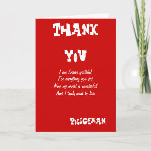 Police officer thank you cards