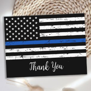 Police Officer Thin Blue Line Flag Thank You Postcard