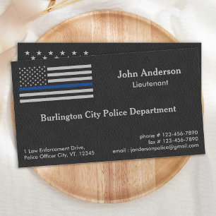 Police Officer Thin Blue Line Law Enforcement   Business Card