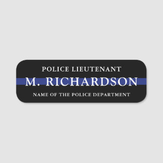 Police Officer Thin Blue Line Police Department Name Tag