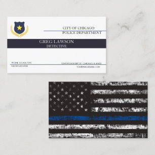 Police Officer   Thin Blue Line Police Flag Business Card