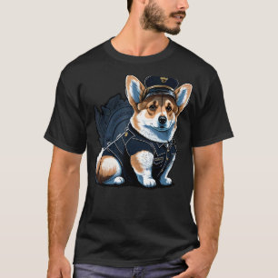 Police Officer Welsh Corgi Cop dog on Police Welsh T-Shirt