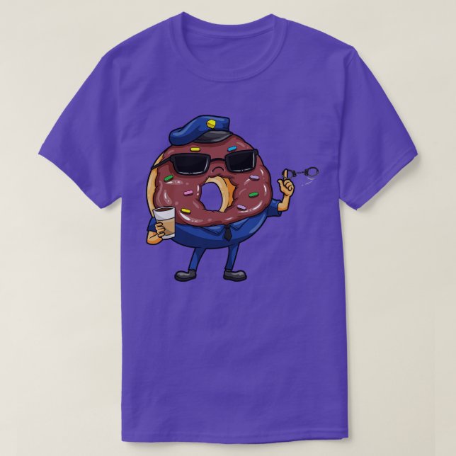 Police officer with sunglasses and handcuffs T-Shirt (Design Front)
