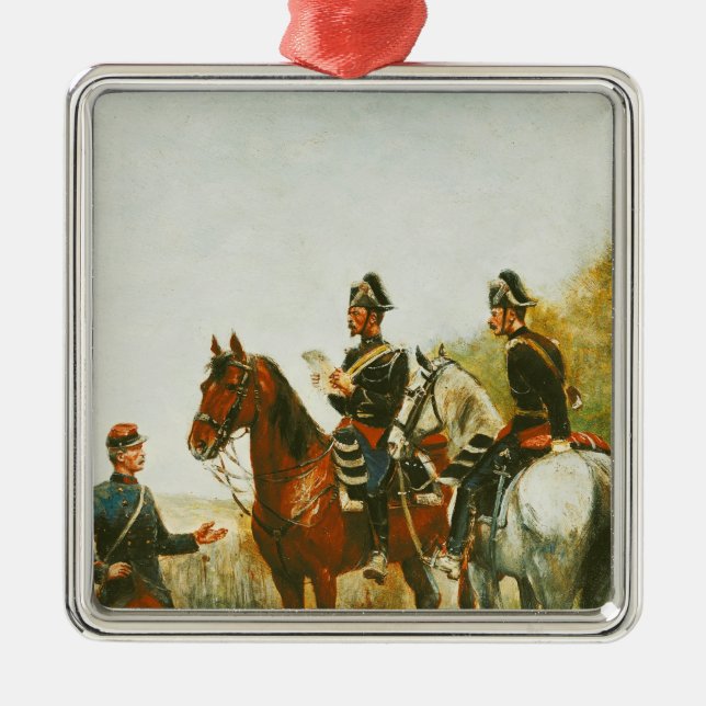 Police Officers on an Inspection Tour Metal Ornament (Front)