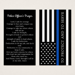 Police Officers Prayer Card Poem Thin Blue Line
