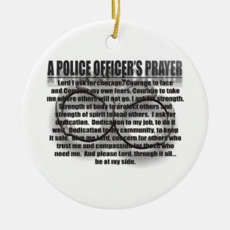 POLICE OFFICER'S PRAYER CERAMIC TREE DECORATION