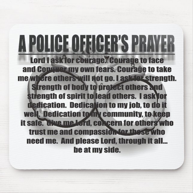 POLICE OFFICERS PRAYER MOUSE PAD (Front)
