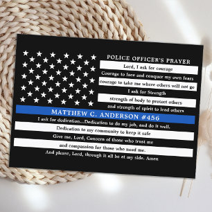 Police Officers Prayer Personalised Thin Blue Line Thank You Card