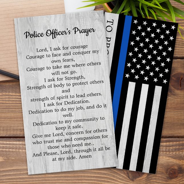 Police Officers Prayer Poem Thin Blue Line Card (Creator Uploaded)