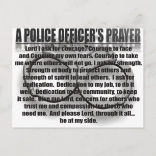 POLICE OFFICERS PRAYER POSTCARD
