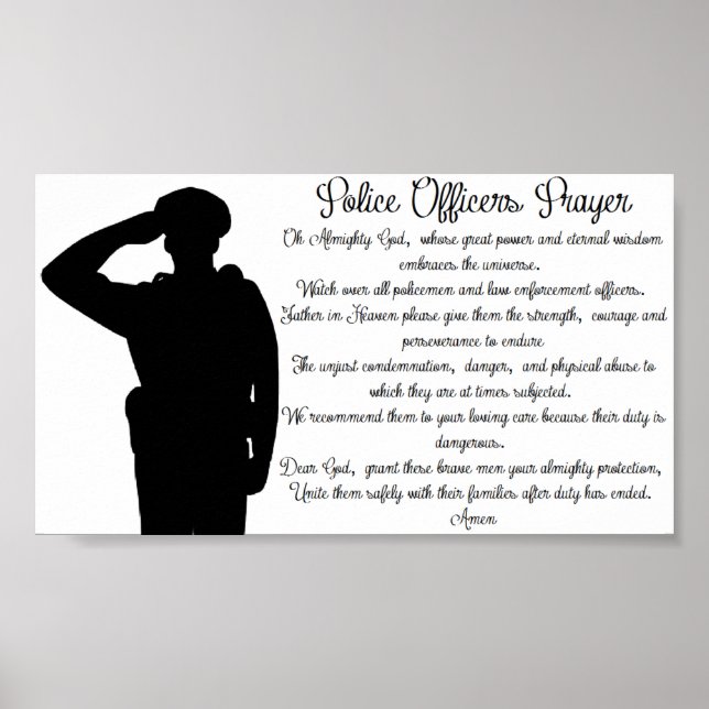 Police Officers Prayer Poster (Front)