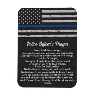 Police Officers Prayer Thin Blue Line Magnet