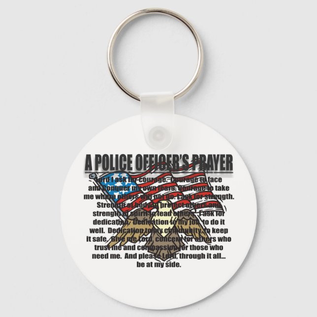 POLICE OFFICERS PRAYER WITH EAGLE KEY RING (Front)
