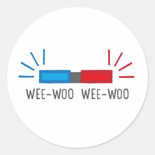 Police or Ambulance Siren Classic Round Sticker