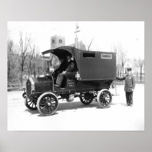 Police Paddywagon, 1909. Vintage Photo Poster