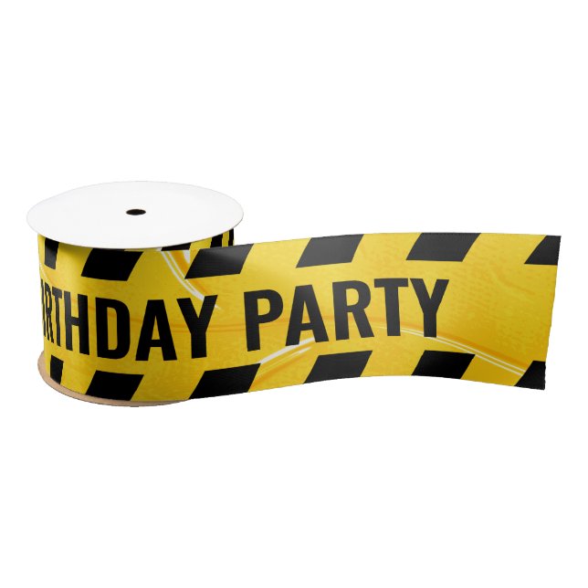 Police Party Do not Cross Line with Custom text Satin Ribbon (Spool)