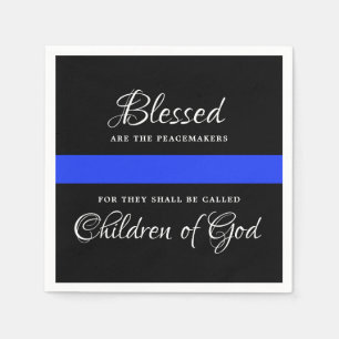 Police Party Law Enforcement Thin Blue Line  Napkin