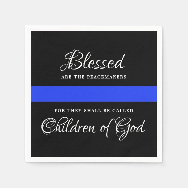 Police Party Law Enforcement Thin Blue Line  Napkin (Front)