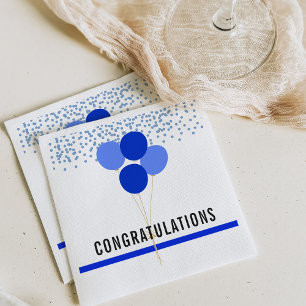 Police Party Themed Congratulations White Napkin