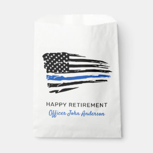 Police Party Thin Blue Line Flag Retirement Favour Bag