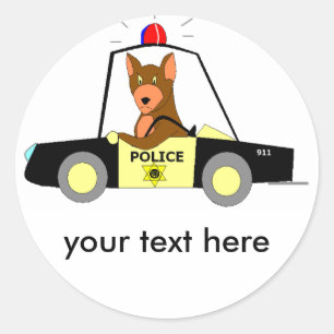 Police Patrol Dog Classic Round Sticker