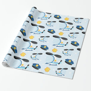 Police pattern wrapping paper