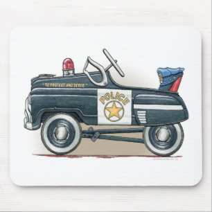 Police Pedal Car Cop Car Mouse Pad