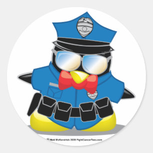 Police Penguin Classic Round Sticker
