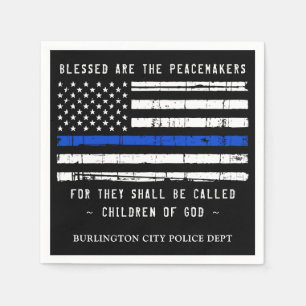 Police Personalised Law Enforcement Thin Blue Line Napkin
