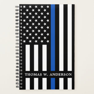 Police Personalised Modern Thin Blue Line Planner