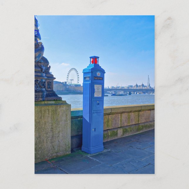 Police Phone Box London UK Postcard (Front)